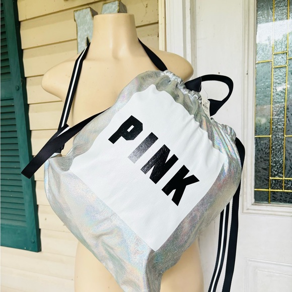 Pink victoria secret drawstring backpack tote bag - Picture 4 of 7